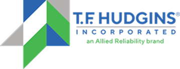 Logo of T.F. Hudgins, Incorporated, an Allied Reliability brand, featuring a geometric design with green, blue, and gray elements.