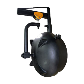 Image of a quick opening closure mechanism featuring a spherical design with a handle and pulley system, designed for efficient and rapid access in various applications.