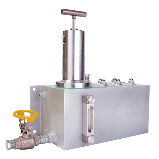 Industrial lubrication product featuring a metallic lubrication system with a pressure gauge, valve, and clear sight glass for monitoring fluid levels. Ideal for enhancing machinery performance and reducing wear.