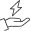 A hand holding a lightning bolt symbol, representing energy, power, and innovation in technology or renewable energy sectors.