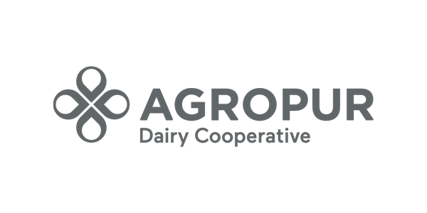 Agropur Dairy Cooperative logo featuring a stylized four-leaf clover design, representing quality and community in dairy production.
